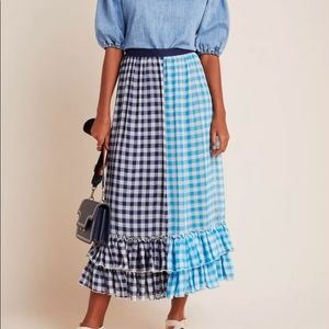 Anthropologie Eva Franco Gigi Gingham Skirt Sz L